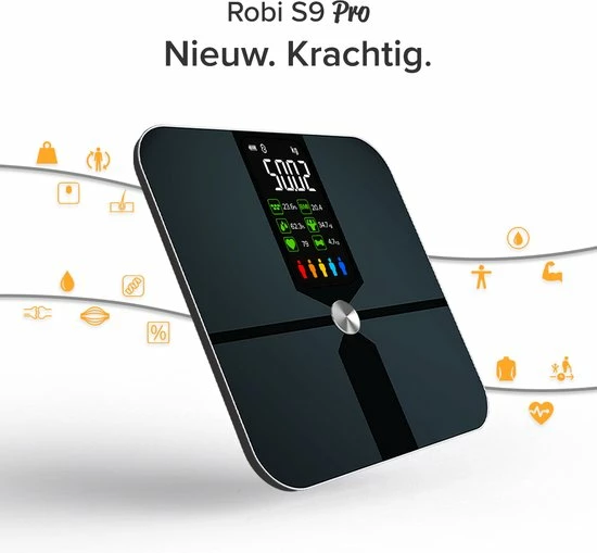 Robi Products Robi S9 Personenweegschaal Met Lichaamsanalyse - Zwart 11 Robi Products Robi S9 Personenweegschaal Met Lichaamsanalyse - Zwart - Afbeelding 9