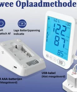 Alphamed U81D Bloeddrukmeter Bovenarm - Hartslagmeting - Geheugenfunctie - 22 42 Cm Manchet - Wit -Yunmai Shop 550x513 6
