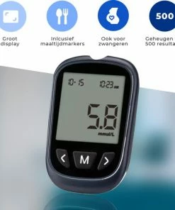 Exactive Vital Glucosemeter Startpakket – Bloedsuikermeter – Diabetes Meter – Glucose Monitor – Glucosemeter - Donkerblauw -Yunmai Shop 550x514 1