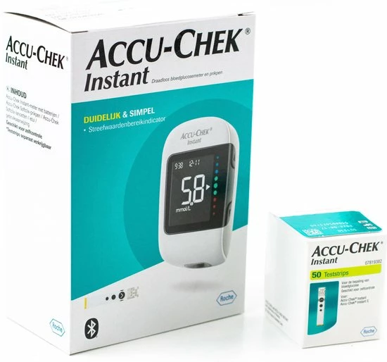 Accu Chek Accu-Chek Instant Voordeelset: Bloedglucosemeter + 1x 50 Teststrips 3 Accu Chek Accu-Chek Instant Voordeelset: Bloedglucosemeter + 1x 50 Teststrips