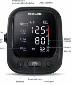 Medicare Bloeddrukmeter Bovenarm Met Spraakfunctie - Groot LED Scherm - Draagband - Zwart -Yunmai Shop 550x514 8