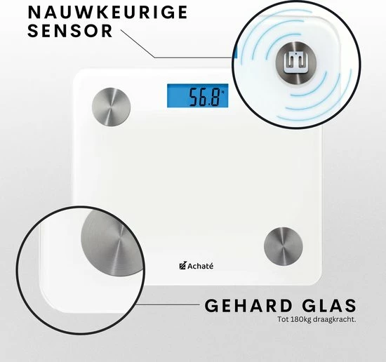 Achat? Slimme Weegschaal Met App - 12 Lichaamsanalyses - Smart Personenweegschaal - 8 Gebruikers - Incl Batterij - Wit 11 Achat? Slimme Weegschaal Met App - 12 Lichaamsanalyses - Smart Personenweegschaal - 8 Gebruikers - Incl Batterij - Wit - Afbeelding 9