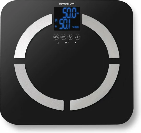 Inventum PW720ZW - Personenweegschaal - 8 Gebruikers - Tot 150 Kg - Zwart/RVS 6 Inventum PW720ZW - Personenweegschaal - 8 Gebruikers - Tot 150 Kg - Zwart/RVS - Afbeelding 4