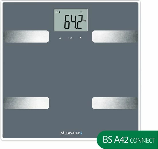 Medisana BS A42 Lichaamsanalyse Weegschaal Met Bluetooth (grijs) 3 Medisana BS A42 Lichaamsanalyse Weegschaal Met Bluetooth (grijs)