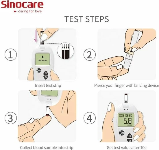 Sinocare - Sinocare Bloedglucosemeter, Safe-Accu Bloedglucosetestkit Met Bloedglucoseteststrips X 50 + Bloedsuikertestlancet X 50 + Diabetische Prikpen Zonder Code - Mg/dL 10 Sinocare - Sinocare Bloedglucosemeter, Safe-Accu Bloedglucosetestkit Met Bloedglucoseteststrips X 50 + Bloedsuikertestlancet X 50 + Diabetische Prikpen Zonder Code - Mg/dL - Afbeelding 8