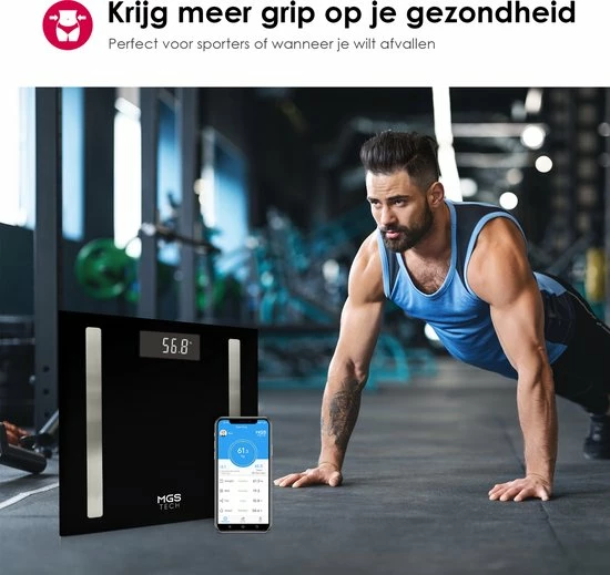 MGS Tech Slimme Personenweegschaal Met Volledig Lichaamsanalyse En Vetpercentage - Digitale Bluetooth Weegschaal Met App - Beste Koop 8 MGS Tech Slimme Personenweegschaal Met Volledig Lichaamsanalyse En Vetpercentage - Digitale Bluetooth Weegschaal Met App - Beste Koop - Afbeelding 6