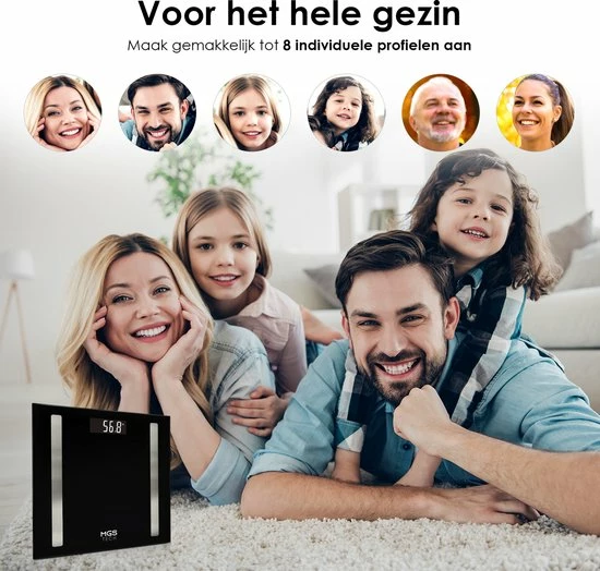 MGS Tech Slimme Personenweegschaal Met Volledig Lichaamsanalyse En Vetpercentage - Digitale Bluetooth Weegschaal Met App - Beste Koop 7 MGS Tech Slimme Personenweegschaal Met Volledig Lichaamsanalyse En Vetpercentage - Digitale Bluetooth Weegschaal Met App - Beste Koop - Afbeelding 5