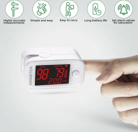 IMDK Professionele Saturatiemeter - Pulse Oximeter - Zuurstofmeter Vinger - Hartslagmeter - Best Getest - CE Certificaat 8 IMDK Professionele Saturatiemeter - Pulse Oximeter - Zuurstofmeter Vinger - Hartslagmeter - Best Getest - CE Certificaat - Afbeelding 6