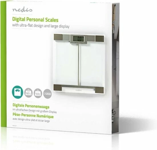 Nedis Personenweegschaal | Digitaal | Transparant | Gehard Glas | Maximaal Weegvermogen: 180 Kg 6 Nedis Personenweegschaal | Digitaal | Transparant | Gehard Glas | Maximaal Weegvermogen: 180 Kg - Afbeelding 4