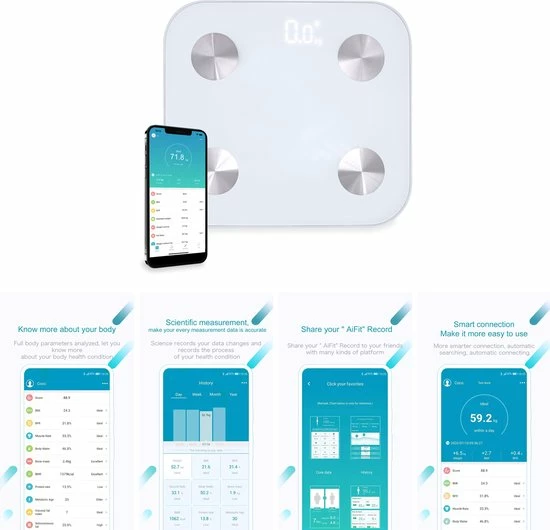 JAP Sports JAP WG20E Weegschaal Digitaal - Baby Modus - Met Lichaamsanalyse - Fitness Partner 7 JAP Sports JAP WG20E Weegschaal Digitaal - Baby Modus - Met Lichaamsanalyse - Fitness Partner - Afbeelding 5