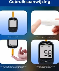 Exactive Vital Glucosemeter Startpakket – Bloedsuikermeter – Diabetes Meter – Glucose Monitor – Glucosemeter - Donkerblauw -Yunmai Shop 550x531