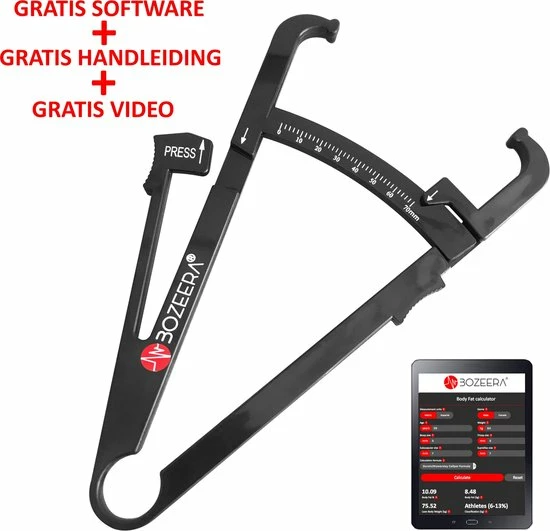BOZEERA Huidplooimeter - Vetmeter - Vetpercentagemeter - Inclusief Software Video Uitleg En Nederlandse Handleiding 11 BOZEERA Huidplooimeter - Vetmeter - Vetpercentagemeter - Inclusief Software Video Uitleg En Nederlandse Handleiding - Afbeelding 9