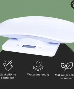 Babyzchoice Dierenweegschaal - Dierenweegschaal Voor Kleine Dieren - Weegschaal - Weegschalen - Tot 10KG - Puppy - Kitten - Keukenweegschaal - Digitale Weegschaal - Precisie Weegschaal - Wit