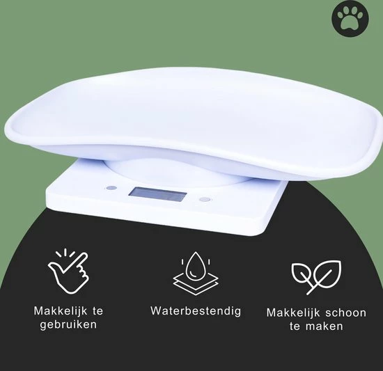 Babyzchoice Dierenweegschaal - Dierenweegschaal Voor Kleine Dieren - Weegschaal - Weegschalen - Tot 10KG - Puppy - Kitten - Keukenweegschaal - Digitale Weegschaal - Precisie Weegschaal - Wit 3 Babyzchoice Dierenweegschaal - Dierenweegschaal Voor Kleine Dieren - Weegschaal - Weegschalen - Tot 10KG - Puppy - Kitten - Keukenweegschaal - Digitale Weegschaal - Precisie Weegschaal - Wit