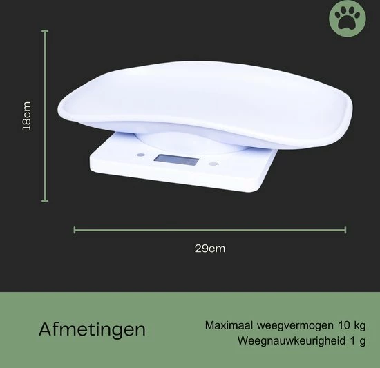 Babyzchoice Dierenweegschaal - Dierenweegschaal Voor Kleine Dieren - Weegschaal - Weegschalen - Tot 10KG - Puppy - Kitten - Keukenweegschaal - Digitale Weegschaal - Precisie Weegschaal - Wit 5 Babyzchoice Dierenweegschaal - Dierenweegschaal Voor Kleine Dieren - Weegschaal - Weegschalen - Tot 10KG - Puppy - Kitten - Keukenweegschaal - Digitale Weegschaal - Precisie Weegschaal - Wit - Afbeelding 3