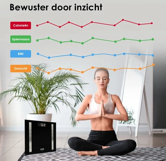 MGS Tech Slimme Personenweegschaal Met Volledig Lichaamsanalyse En Vetpercentage - Digitale Bluetooth Weegschaal Met App - Beste Koop 14 MGS Tech Slimme Personenweegschaal Met Volledig Lichaamsanalyse En Vetpercentage - Digitale Bluetooth Weegschaal Met App - Beste Koop - Afbeelding 12