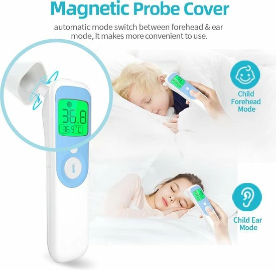 AOJ Medical AOJ-20C Thermometer Voorhoofd En Oor - ISO 9001 Gecertificeerde Koortsthermometer - Volwassenen En Baby Of Kind - Infrarood - Lichaam 6 AOJ Medical AOJ-20C Thermometer Voorhoofd En Oor - ISO 9001 Gecertificeerde Koortsthermometer - Volwassenen En Baby Of Kind - Infrarood - Lichaam - Afbeelding 4