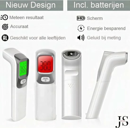 JEAS® - Thermometer Voorhoofd - Koortsthermometer- Infrarood Thermometer - Incl. Batterijen 6 JEAS® - Thermometer Voorhoofd - Koortsthermometer- Infrarood Thermometer - Incl. Batterijen - Afbeelding 4