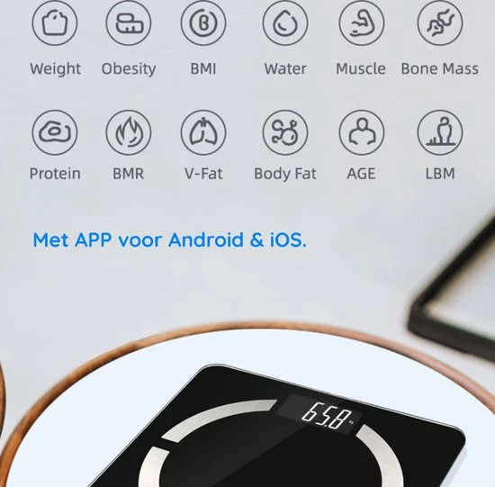 Phreeze Slimme Personenweegschaal Met Volledig Lichaamsanalyse En Vetpercentage - Digitale Bluetooth Weegschaal Met App - Beste Koop 17 Phreeze Slimme Personenweegschaal Met Volledig Lichaamsanalyse En Vetpercentage - Digitale Bluetooth Weegschaal Met App - Beste Koop - Afbeelding 15