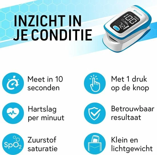 IProven OXI-27iWB - Saturatiemeter Zuurstofmeter Pulse Oximeter - Meet Je Zuurstofsaturatie - Meet Je Hartslag - Meting Binnen 10 Seconden 7 IProven OXI-27iWB - Saturatiemeter Zuurstofmeter Pulse Oximeter - Meet Je Zuurstofsaturatie - Meet Je Hartslag - Meting Binnen 10 Seconden - Afbeelding 5