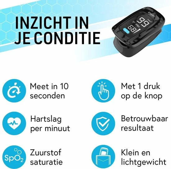 IProven OXI-27iBL - Saturatiemeter Zuurstofmeter Pulse Oximeter - Hartslag Meting - Zuurstof Meting 7 IProven OXI-27iBL - Saturatiemeter Zuurstofmeter Pulse Oximeter - Hartslag Meting - Zuurstof Meting - Afbeelding 5
