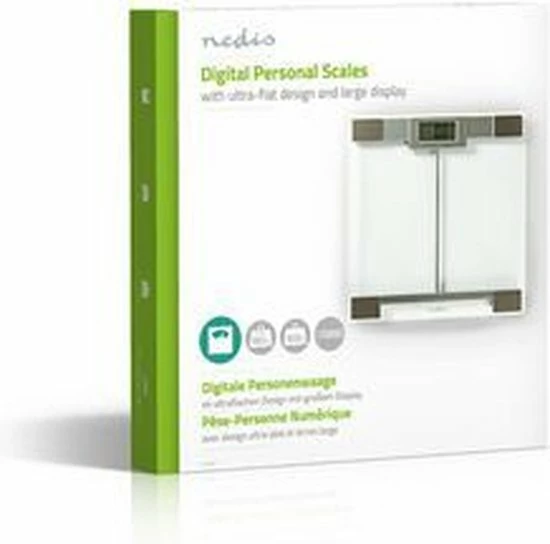 Nedis Personenweegschaal | Digitaal | Transparant | Gehard Glas | Maximaal Weegvermogen: 180 Kg 11 Nedis Personenweegschaal | Digitaal | Transparant | Gehard Glas | Maximaal Weegvermogen: 180 Kg - Afbeelding 9
