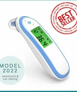 Boxym Infrarood Oorthermometer - Kinderen En Volwassenen - Snelle Meting - Koortsthermometer - Voorhoofd - Blauw