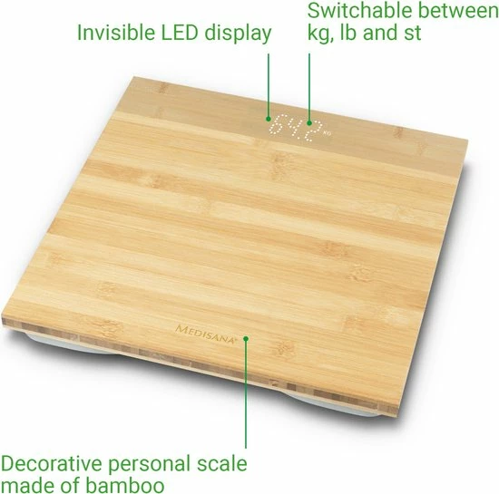 Medisana PS 440 _ Personenweegschaal - Bamboe Licht 8 Medisana PS 440 _ Personenweegschaal - Bamboe Licht - Afbeelding 6