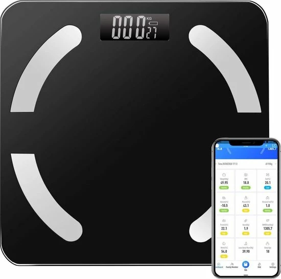Merkloos Personenweegschaal - Weegschaal Met Lichaamsanalyse - 12 Metingen - Incl. Handige App 7 Merkloos Personenweegschaal - Weegschaal Met Lichaamsanalyse - 12 Metingen - Incl. Handige App - Afbeelding 5