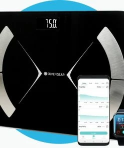 Silvergear Bluetooth Personenweegschaal - Met Zeer Volledige Lichaamsanalyse Met Vetpercentage ? Inclusief Analyse App ? Zwart