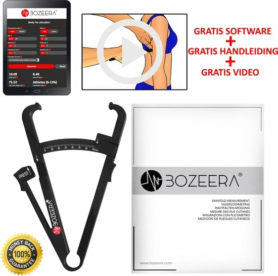 BOZEERA Huidplooimeter - Vetmeter - Vetpercentagemeter - Inclusief Software Video Uitleg En Nederlandse Handleiding 6 BOZEERA Huidplooimeter - Vetmeter - Vetpercentagemeter - Inclusief Software Video Uitleg En Nederlandse Handleiding - Afbeelding 4