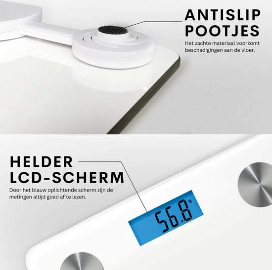 Achat? Slimme Weegschaal Met App - 12 Lichaamsanalyses - Smart Personenweegschaal - 8 Gebruikers - Incl Batterij - Wit 5 Achat? Slimme Weegschaal Met App - 12 Lichaamsanalyses - Smart Personenweegschaal - 8 Gebruikers - Incl Batterij - Wit - Afbeelding 3