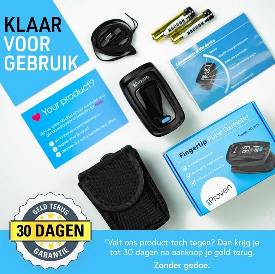 IProven OXI-27iBL - Saturatiemeter Zuurstofmeter Pulse Oximeter - Hartslag Meting - Zuurstof Meting 5 IProven OXI-27iBL - Saturatiemeter Zuurstofmeter Pulse Oximeter - Hartslag Meting - Zuurstof Meting - Afbeelding 3