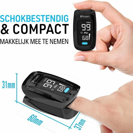 IProven OXI-27iBL - Saturatiemeter Zuurstofmeter Pulse Oximeter - Hartslag Meting - Zuurstof Meting 9 IProven OXI-27iBL - Saturatiemeter Zuurstofmeter Pulse Oximeter - Hartslag Meting - Zuurstof Meting - Afbeelding 7
