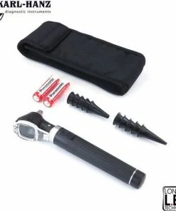 Karl-Hanz Fiber Optic Otoscoop Zwart Met LED Verlichting