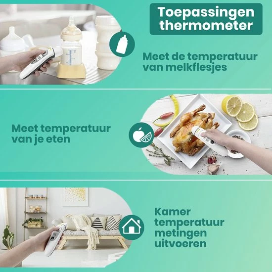 Hillar 4 In 1 Infrarood Thermometer Baby - Oorthermometer - Digitale Thermometer Voorhoofd - Koortsthermometer Oor 5 Hillar 4 In 1 Infrarood Thermometer Baby - Oorthermometer - Digitale Thermometer Voorhoofd - Koortsthermometer Oor - Afbeelding 3