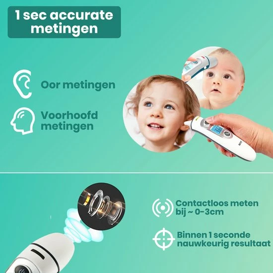 Hillar 4 In 1 Infrarood Thermometer Baby - Oorthermometer - Digitale Thermometer Voorhoofd - Koortsthermometer Oor 7 Hillar 4 In 1 Infrarood Thermometer Baby - Oorthermometer - Digitale Thermometer Voorhoofd - Koortsthermometer Oor - Afbeelding 5