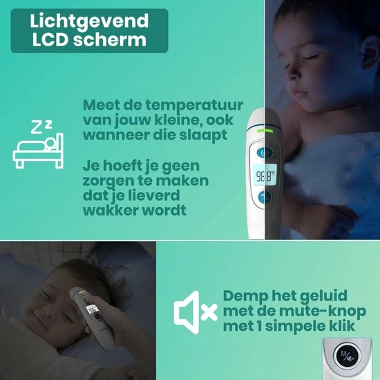 Hillar 4 In 1 Infrarood Thermometer Baby - Oorthermometer - Digitale Thermometer Voorhoofd - Koortsthermometer Oor 11 Hillar 4 In 1 Infrarood Thermometer Baby - Oorthermometer - Digitale Thermometer Voorhoofd - Koortsthermometer Oor - Afbeelding 9