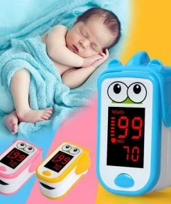 Yunmai Shop 2 Merkloos Blauwe Kinderen Bloed Zuurstofmeter - Baby Oximeter - Hartslagmeter - Saturatiemeter ? Inclusief Beschermhoes