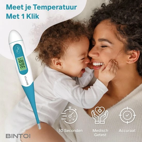 Bintoi® XR210 - Digitale Thermometer Lichaam - Koortsthermometer - Temperatuurmeter 4 Bintoi® XR210 - Digitale Thermometer Lichaam - Koortsthermometer - Temperatuurmeter - Afbeelding 2