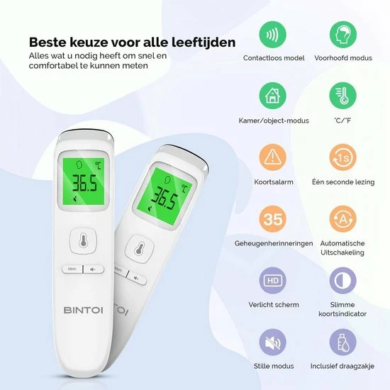 Bintoi? XE200 - Thermometer - Temperatuurmeter - Koortsthermometer 8 Bintoi? XE200 - Thermometer - Temperatuurmeter - Koortsthermometer - Afbeelding 6