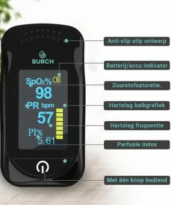 BURCH Med ? Saturatiemeter Zuurstofmeter Vinger - Oximeter - CE + FAGG Medische Kwalificatie En Inspectie - NL Handleiding - Koord + Batt. -Yunmai Shop 550x550 133