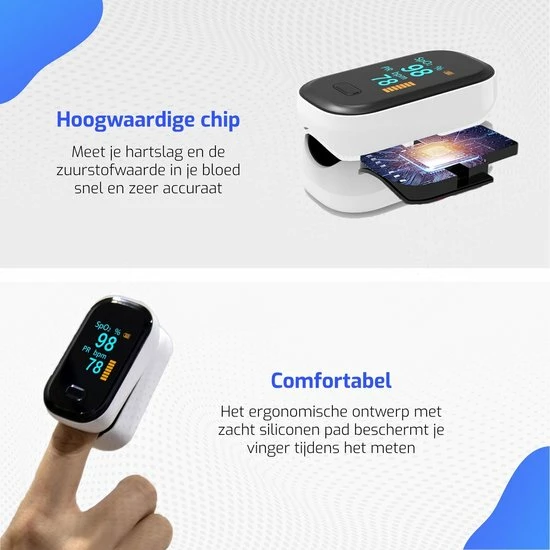 Mikaben Saturatiemeter - Oximeter Met Hartslagmeter - Incl. Draagkoord & Opberghoes - Best Getest - CE Gecertificeerd 5 Mikaben Saturatiemeter - Oximeter Met Hartslagmeter - Incl. Draagkoord & Opberghoes - Best Getest - CE Gecertificeerd - Afbeelding 3