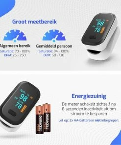 Mikaben Saturatiemeter - Oximeter Met Hartslagmeter - Incl. Draagkoord & Opberghoes - Best Getest - CE Gecertificeerd 11 Mikaben Saturatiemeter - Oximeter Met Hartslagmeter - Incl. Draagkoord & Opberghoes - Best Getest - CE Gecertificeerd -Yunmai Shop 550x550 136