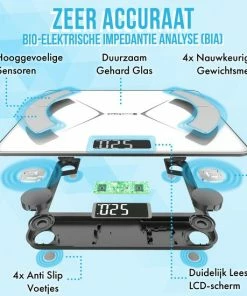 Silvergear Bluetooth Personenweegschaal - Met Zeer Volledige Lichaamsanalyse Met Vetpercentage – Inclusief Analyse App – Wit 15 Silvergear Bluetooth Personenweegschaal - Met Zeer Volledige Lichaamsanalyse Met Vetpercentage – Inclusief Analyse App – Wit -Yunmai Shop 550x550 159