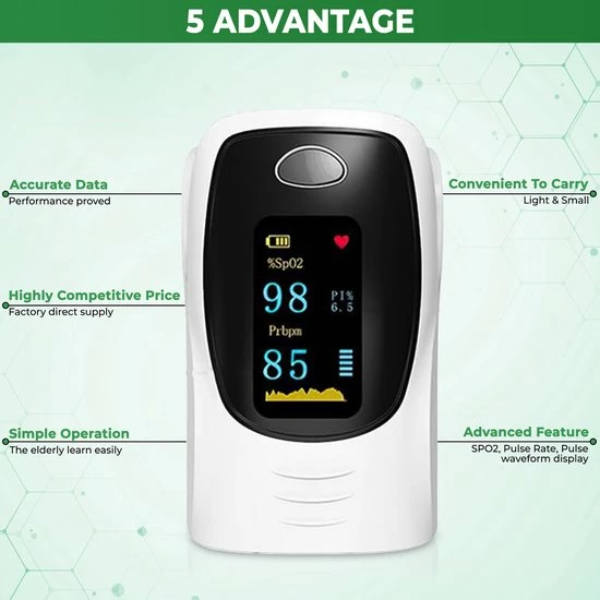 IMDK Professionele Saturatiemeter - Pulse Oximeter - Zuurstofmeter Vinger - Hartslagmeter - Best Getest - CE Certificaat 7 IMDK Professionele Saturatiemeter - Pulse Oximeter - Zuurstofmeter Vinger - Hartslagmeter - Best Getest - CE Certificaat - Afbeelding 5
