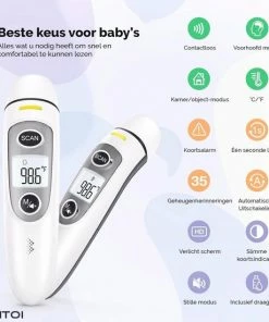 Bintoi? Thermometer Voorhoofd - Temperatuurmeter - Koortsthermometer Voor Volwassenen En Baby's - Infrarood Thermometer Lichaam - Digitale Voorhoofd Thermometer -Yunmai Shop 550x550 202