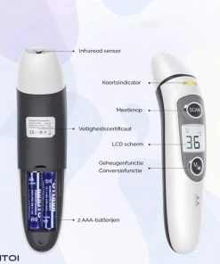 Bintoi? Thermometer Voorhoofd - Temperatuurmeter - Koortsthermometer Voor Volwassenen En Baby's - Infrarood Thermometer Lichaam - Digitale Voorhoofd Thermometer -Yunmai Shop 550x550 205