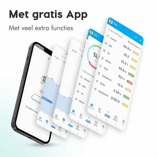 Qumax Slimme Weegschaal Met Lichaamsanalyse - Personenweegschaal Nederlandse App ? Digitale Weegschaal Met 11 Meetfuncties ? Anti-slip - Zwart 5 Qumax Slimme Weegschaal Met Lichaamsanalyse - Personenweegschaal Nederlandse App ? Digitale Weegschaal Met 11 Meetfuncties ? Anti-slip - Zwart - Afbeelding 3