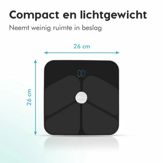 Qumax Slimme Weegschaal Met Lichaamsanalyse - Personenweegschaal Nederlandse App ? Digitale Weegschaal Met 11 Meetfuncties ? Anti-slip - Zwart 12 Qumax Slimme Weegschaal Met Lichaamsanalyse - Personenweegschaal Nederlandse App ? Digitale Weegschaal Met 11 Meetfuncties ? Anti-slip - Zwart - Afbeelding 10